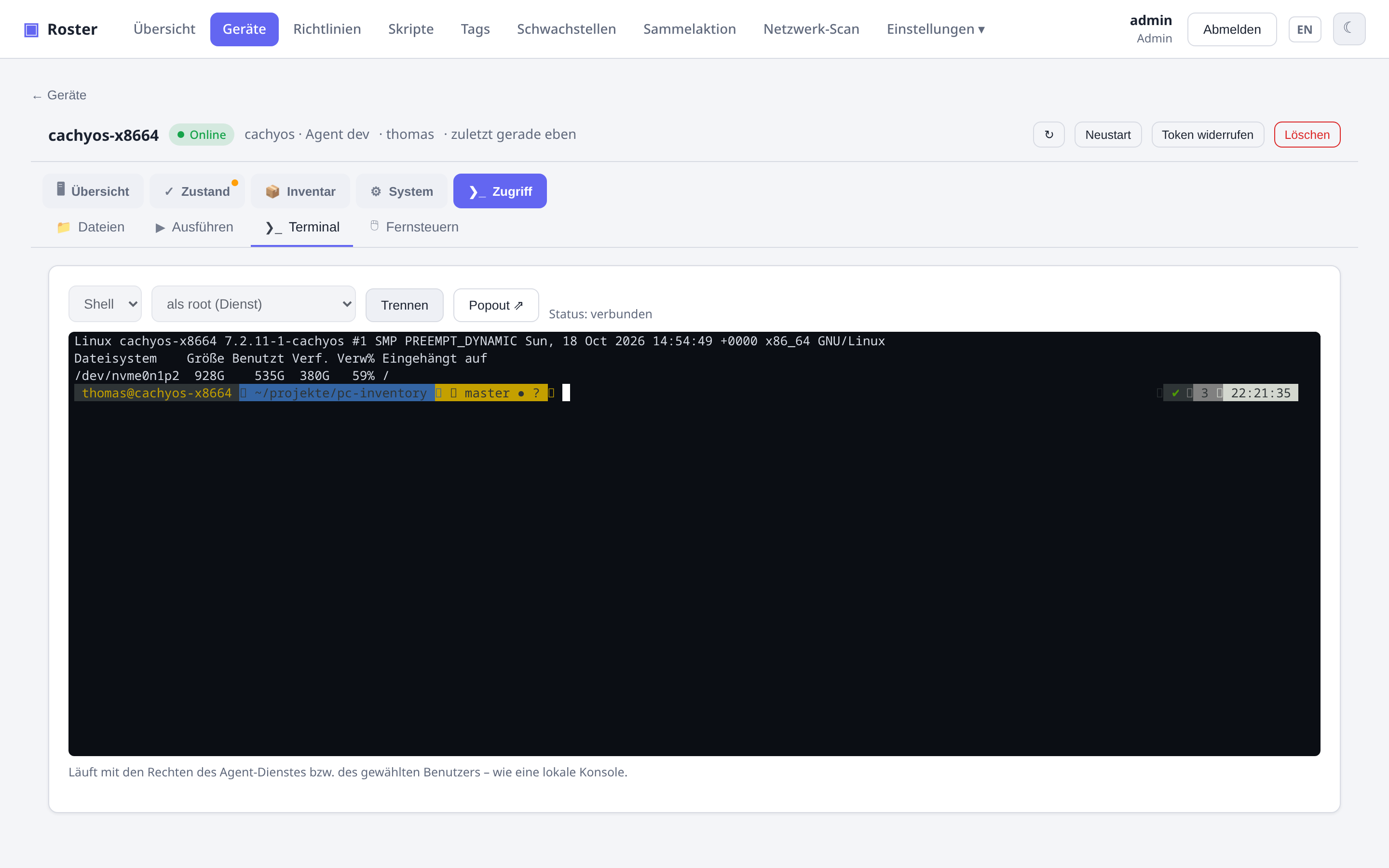 Interaktives Terminal im Browser
