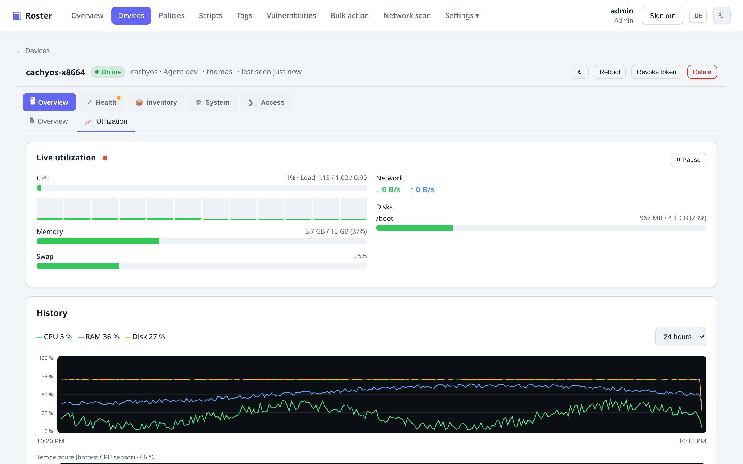 Live utilization