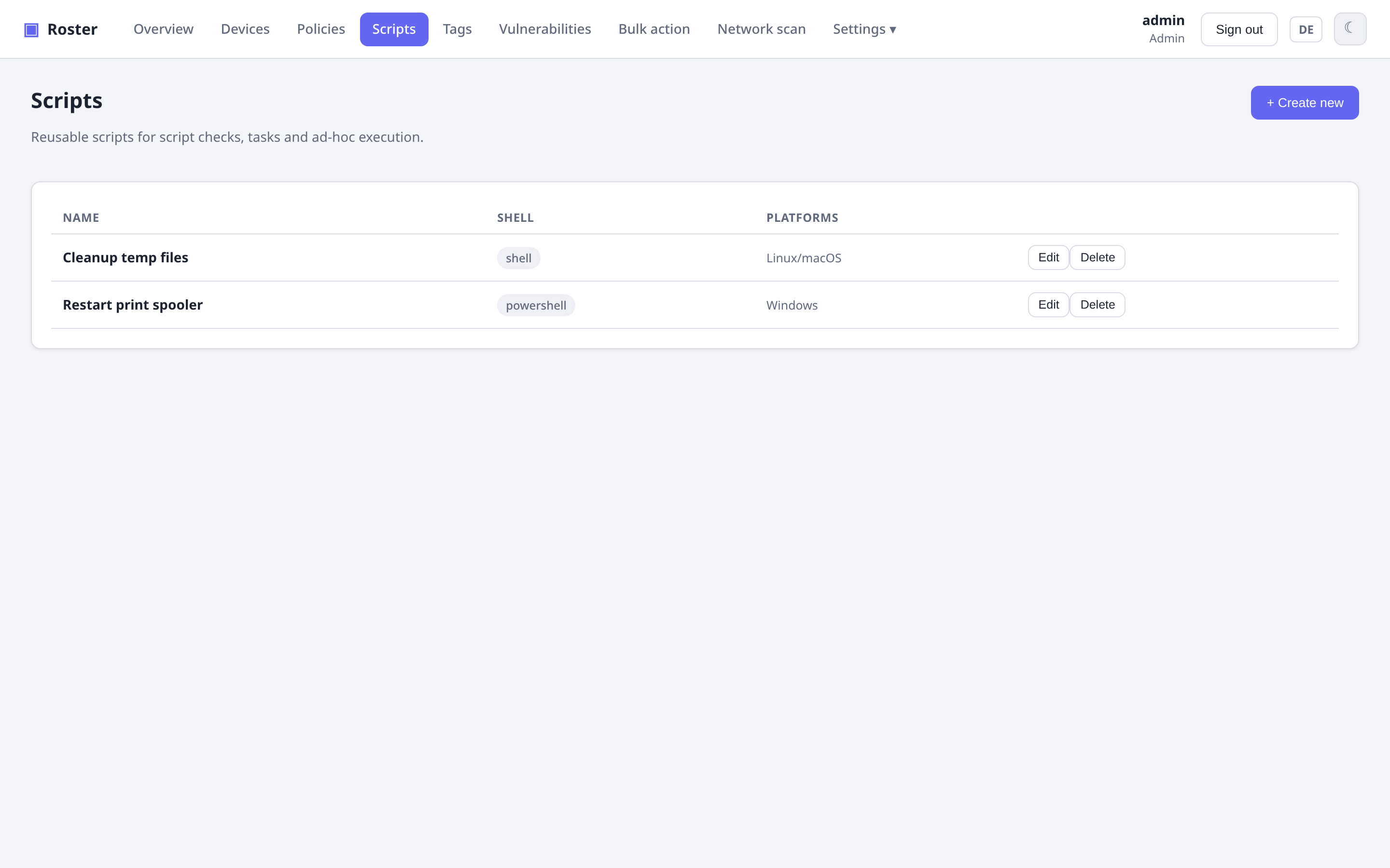 Script library