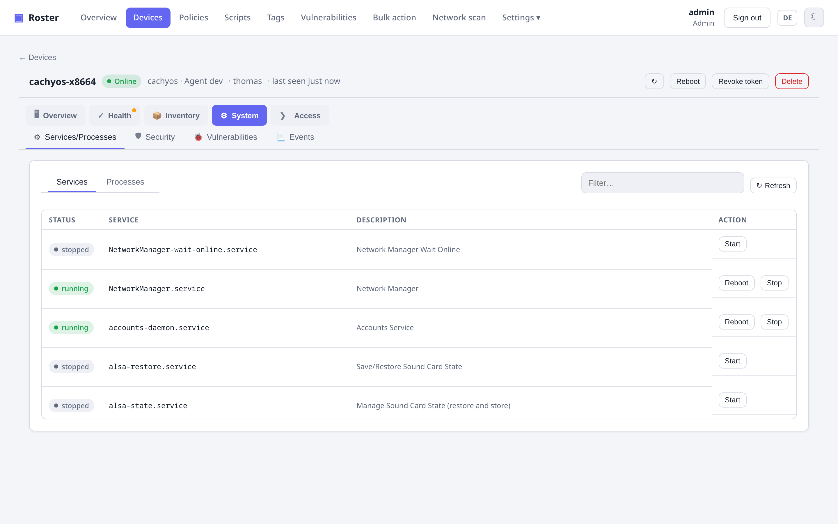 Services and processes